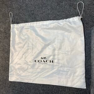 Coach White Satin Logo Drawstring Protective Handbag Storage Dust Bag 24"x19"